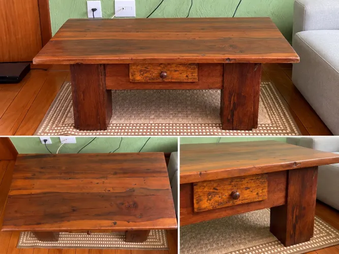 Mesa de madeira rústica
