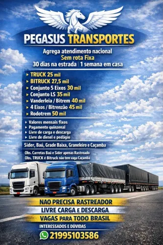 Agrega-se caminhões 