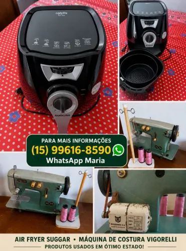 AIR FRYER SUGGAR E MÁQUINA DE COSTURA VIGORELLI