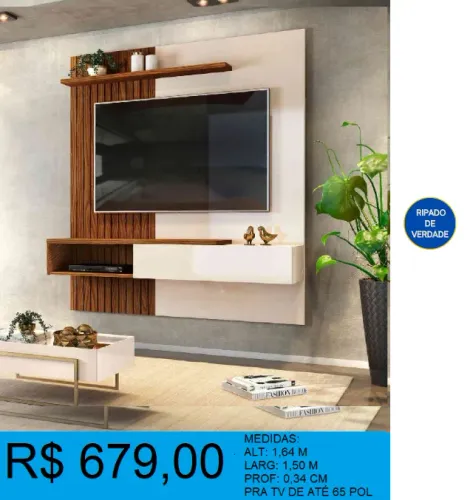 Painel frisado com porta basculante - Entrega e montagem grátis!