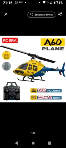 Helicóptero RC era a60 4 canais com estabilizador otico