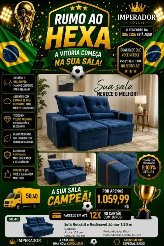 Sofá retrátil reclinável