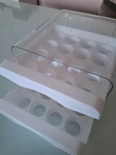 Porta Ovos Organizador De Geladeira Com Gaveta Dupla - Cabe 32 Ovos (Usado)