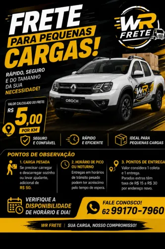 ? WR FRETE - PEQUENAS CARGAS Goiania e região