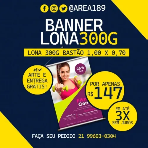 Banner Lona 300g 1,00x0,70m