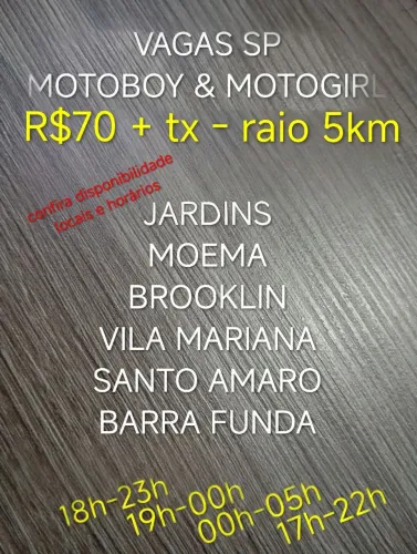 SÓ P/ MOTOBOY & MOTOGIRL EM SP
