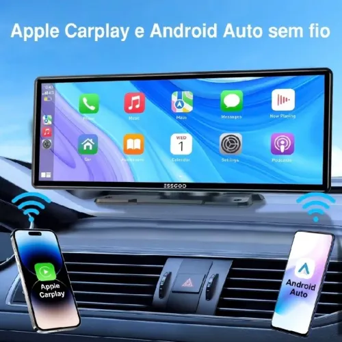 Multimidia Portátil 10.26' CarPlay Android Auto