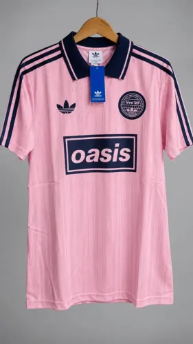 Camisa Adidas Originals x Oasis Live '25 Tour Jacquard Pink Blue