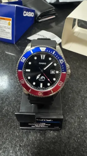 Relógio Casio Duro Marlin Pepsi Mdv-106 Novo Na Caixa (Bill Gates)