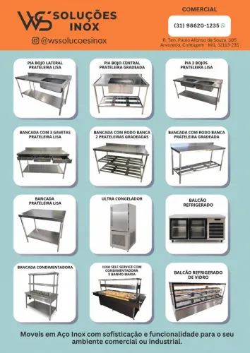Mobiliário em aço inox para cozinha industrial sob medida!