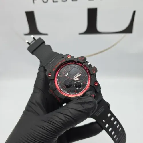 RELÓGIO G-SHOCK BORRACHA PRETA COM DETALHE MERVELHO MASCULINO