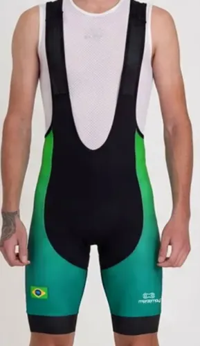 Bretelle de Ciclismo Masculino Márcio May Pro Brasil - Gel - Tamanho G - NOVO