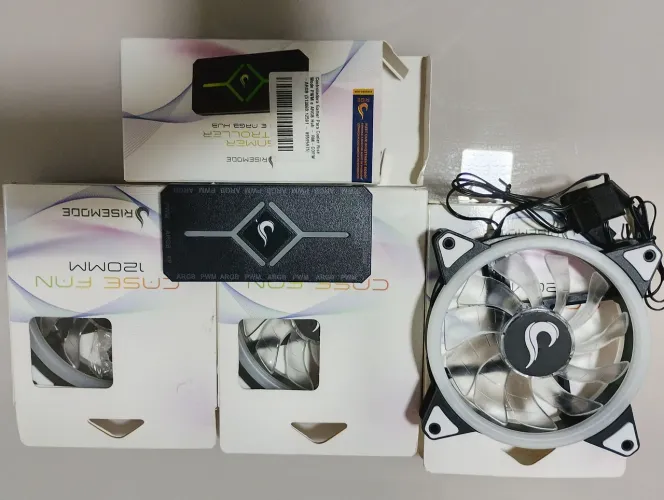 Kit fans ventoinha cooler e controladora ARGB