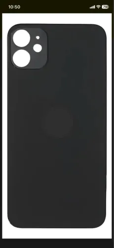 Tampa Traseira Vidro Compativel Iphone 11 Furo Maior Preto