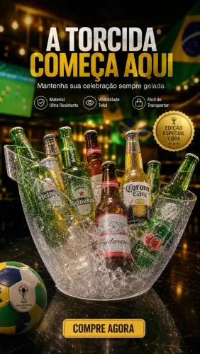 Champanheira 12 litros PS transparente Neoplas