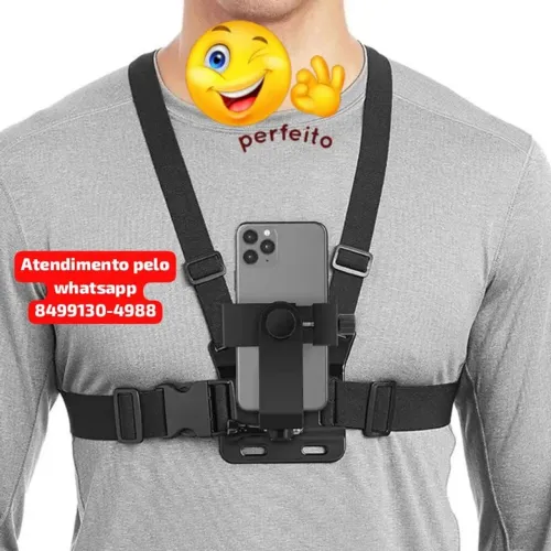 Suporte celular gravação peitoral