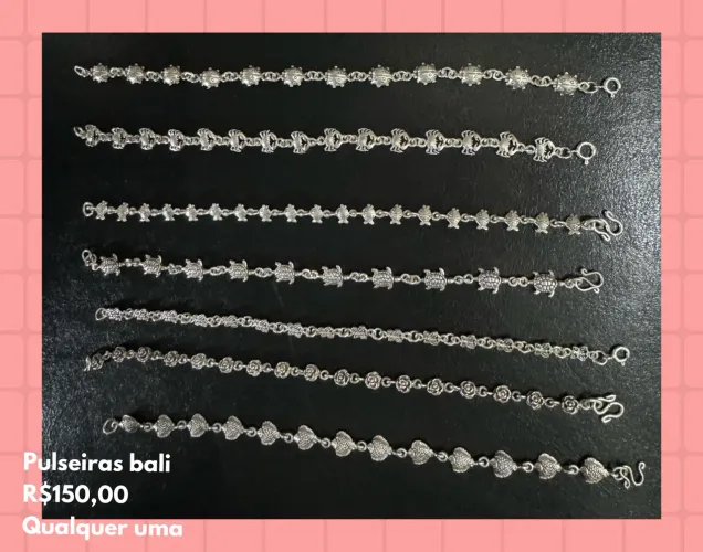 Pulseira prata de bali