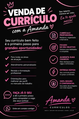 CURRÍCULO FEITO EM MINUTOS
