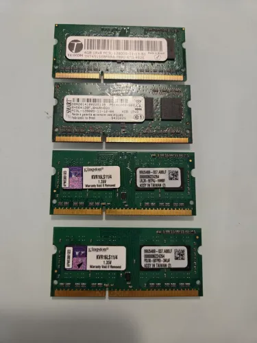 Quatro Memórias Ram 4gb Ddr3 1600mhz Pc3-12800 Sodimm 1.35v