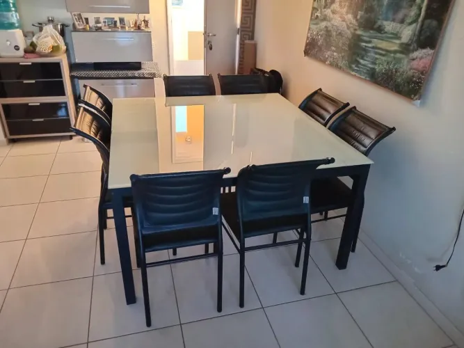 Mesa de vidro 8 lugares