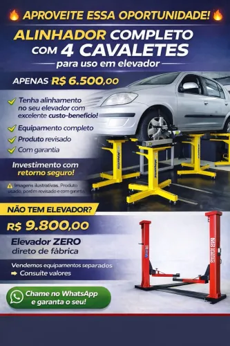 Alinhador com cavaletes para alinhamento equipamento super versatil