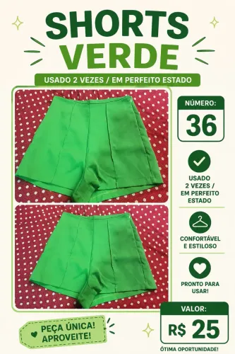 Short Verde, Modelo Zara 