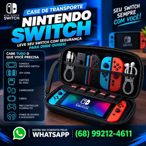 Case de Transporte para Nintendo Switch V1 e V2