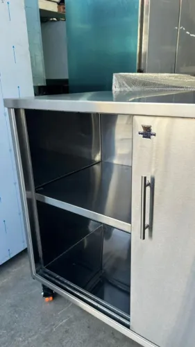 Armário Inox 2000mm Portas Correr Cozinha Comercial