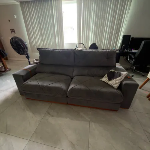 Sofá Retrátil e Reclinável 2 Lugares - 2,45m - Cinza