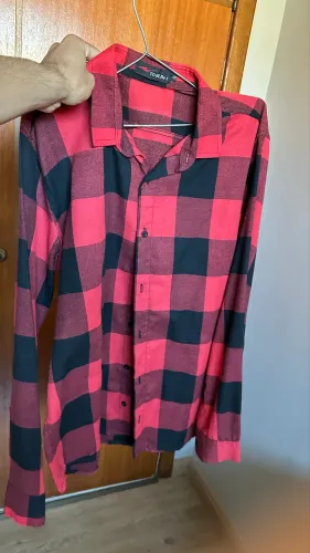 Camisa Masculina Xadrez vermelha