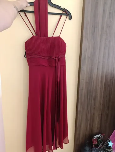 Vestido de chifon cor vinho M