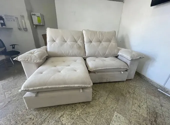 Sofá Retrátil Reclinável Florença 2,90 Bege