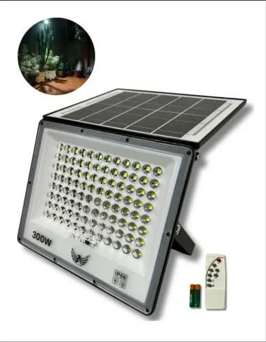 Refletor Solar Led 300w Prova Dágua Branco-frio bateria 12h duração