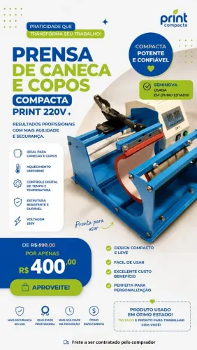 Máquina de estampar canecas