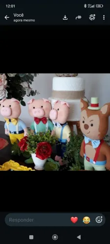 Personagens 3 PORQUINHOS e LOBO MAU "Feltro"