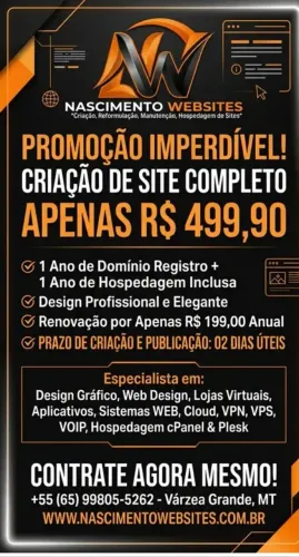 Criamos Seu Site Por R$ 499 pagamento único 