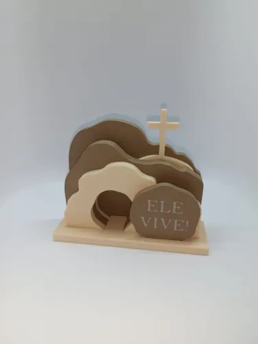 Túmulo de Jesus Cristo Frase Ele Vive - Religioso