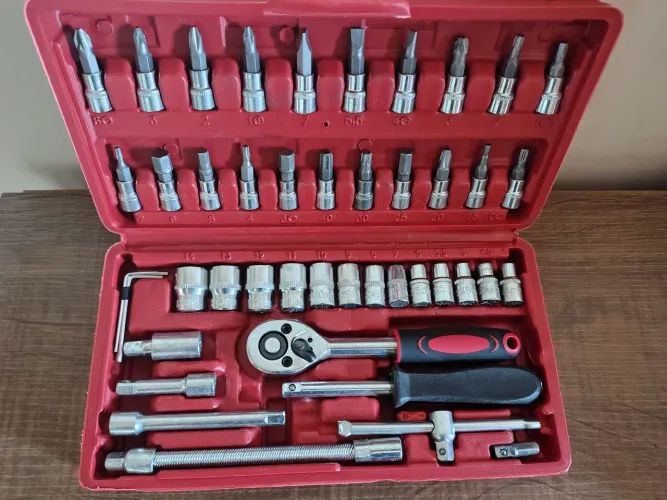 Kit de Ferramentas de 46 peças chave catraca reversível