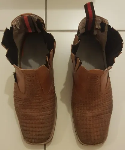 botina masculina de couro