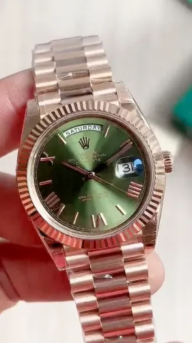 Rolex Day Date Olive Green Rosé Super Clone