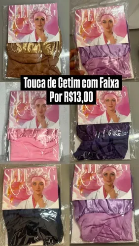 Touca de Cetim com Faixa | Anti Frizz | 5 Cores Disponíveis | R$ 13,00