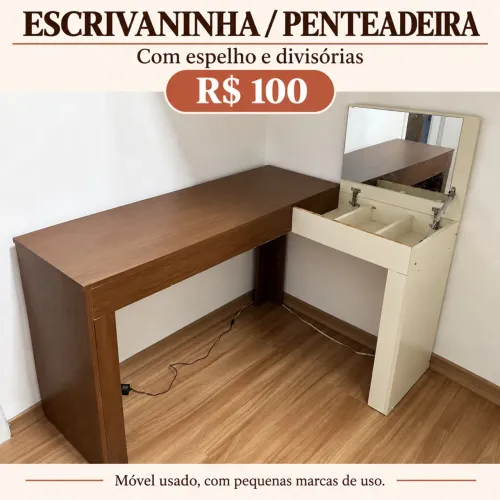 Escrivaninha/penteadeira com espelho