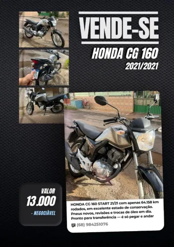 VENDE-SE Honda CG 160 START 2021