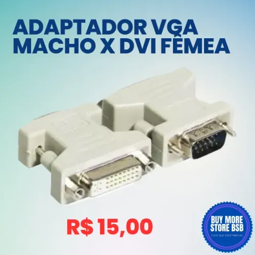 ADAPTADOR VGA MACHO X DVI-I 24+5 FÊMEA