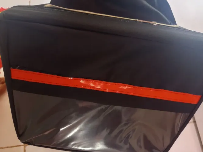 Bag de Entrega Térmica Profissional (Nova) - Reforçada com Visor e Bolsos Laterais