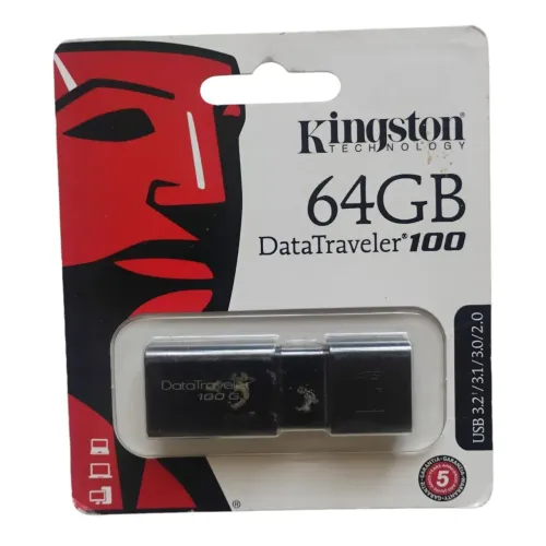Pen Drive Kingston DataTraveler 100 G3 - 64GB - USB 3.2/3.0/2.0
