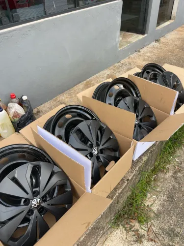 Jogo de Rodas Nivus 2026 Aro 16 + Calotas Black - OLX Pay - Faço Troca e Parcelo 18x