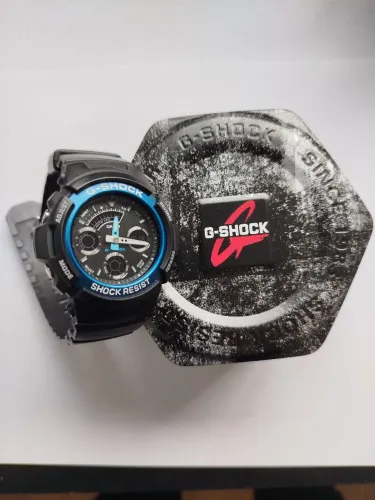 Relógio G-Shock original modelo aw-591-2adr preto/azul