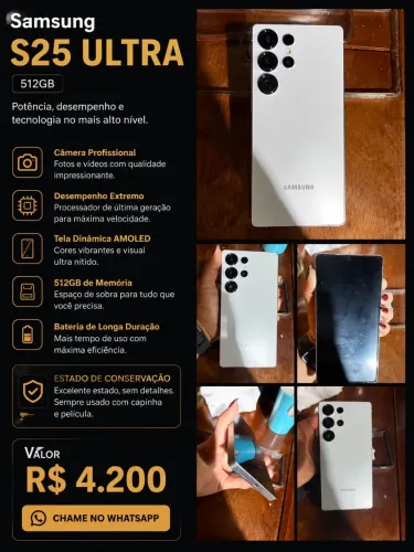 Vende-se SAMSUNG S25 ULTRA 512gb novo 