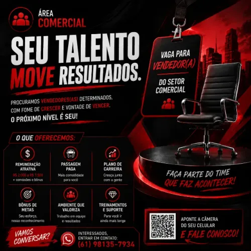 Atendente | Remuneração de até R$ 3.500,00